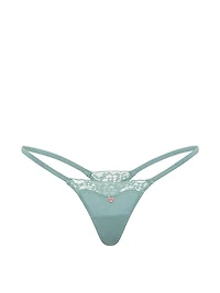 Cotton Lace-Trim Itsy V-String Panty