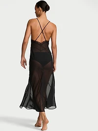 Chiffon Plunge Maxi Slip Dress