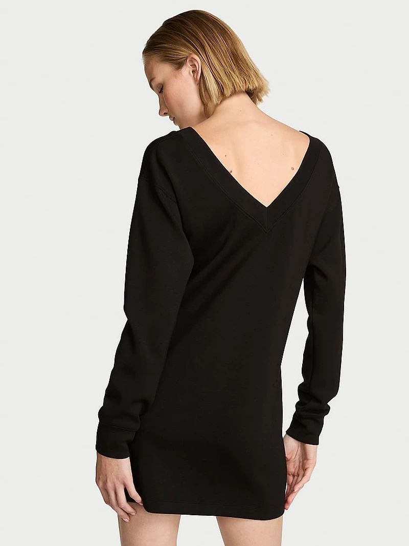 Featherweight Knit V-Neck Long-Sleeve Dress