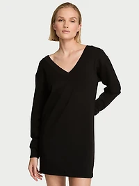Featherweight Knit V-Neck Long-Sleeve Dress