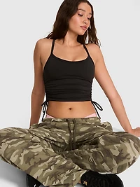 PINK Relay™ Side-Ruched Cropped Bra Tank