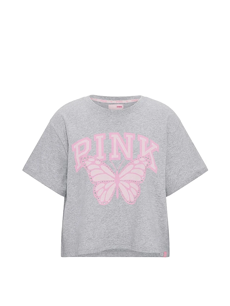 PINK | Elle Campus Cotton™ Cropped Tee