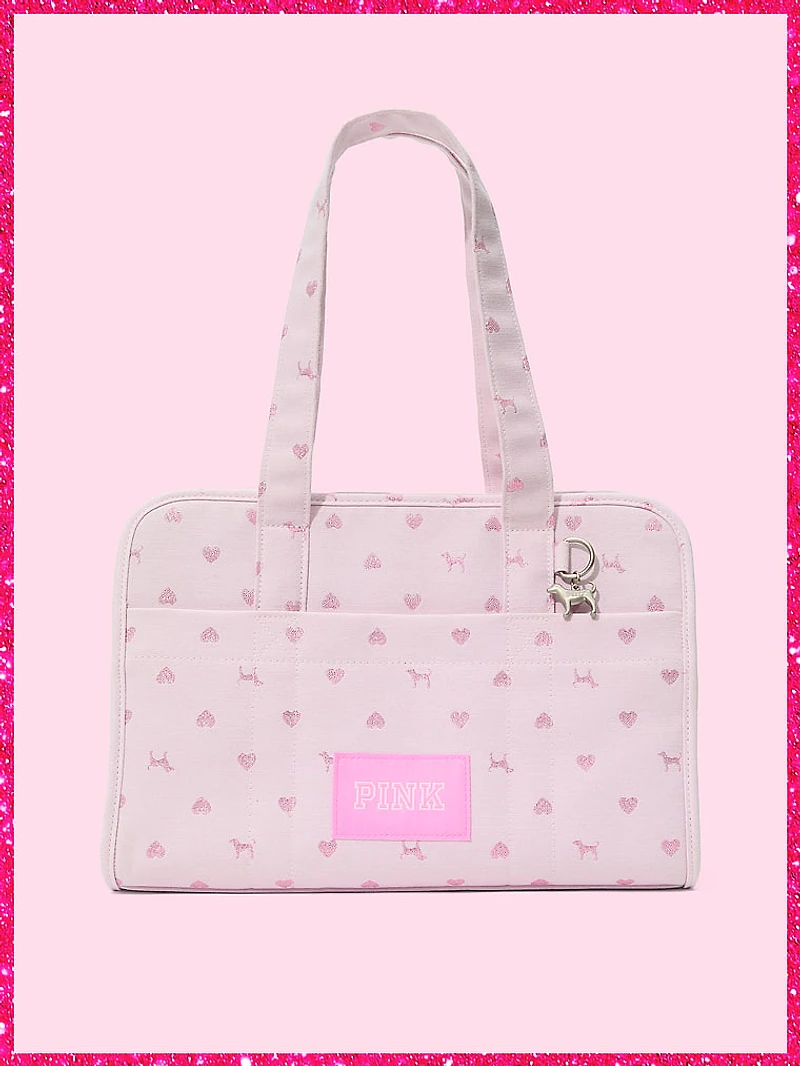 PINK | Elle Jacquard Dog Carrier