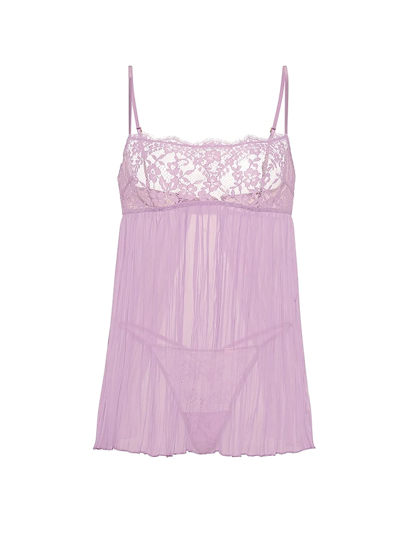 Dare to Dream Lace Pleated Babydoll Set