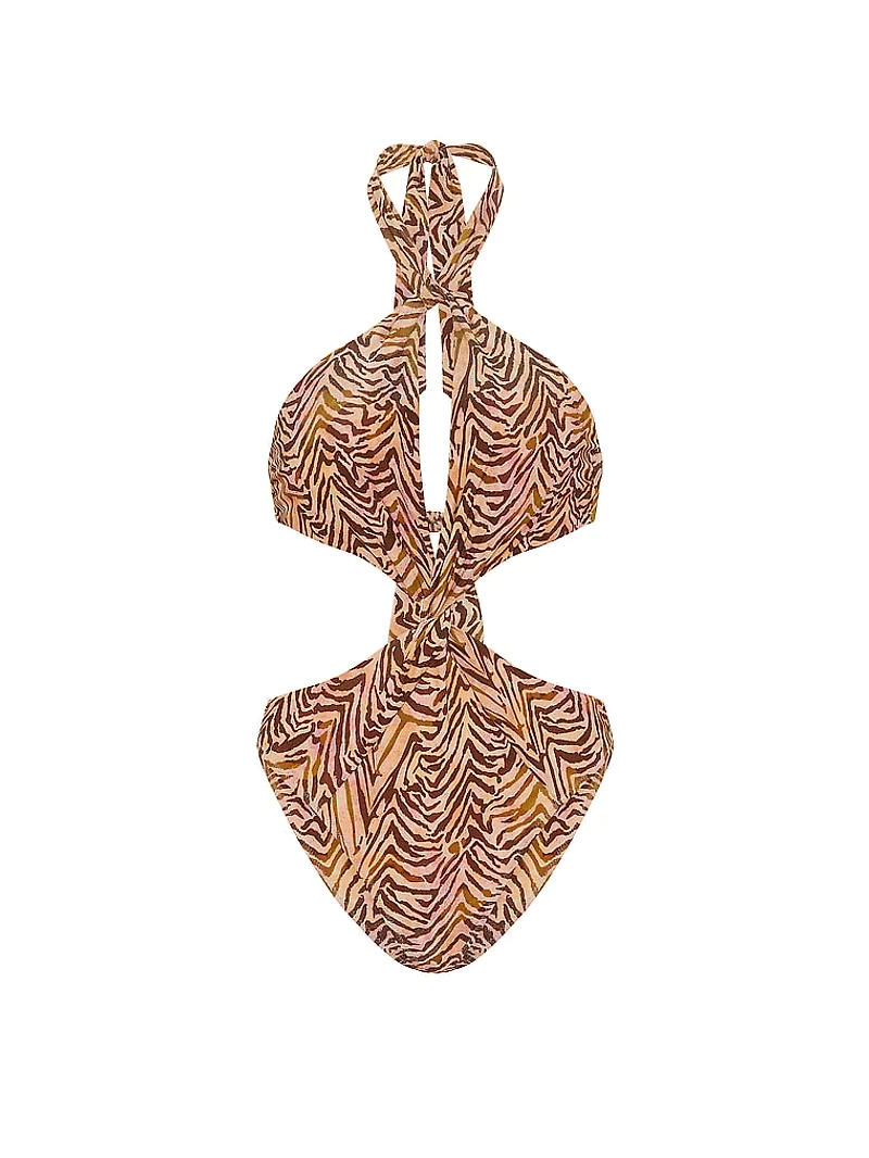 Shimmer Halter Monokini One-Piece Swimsuit