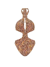 Shimmer Halter Monokini One-Piece Swimsuit