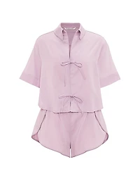 Modal-Cotton Tie-Front Short Pajama Set