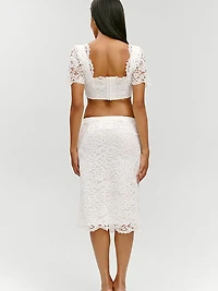 Frankies Bikinis x Paige Lorenze Honeymoon Lace Midi Skirt