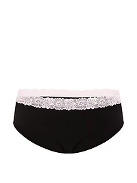 Cotton Lace-Trim Hiphugger Panty