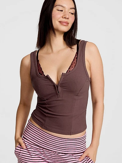 All-Day Soft Rib Hook-and-Eye Tank Top