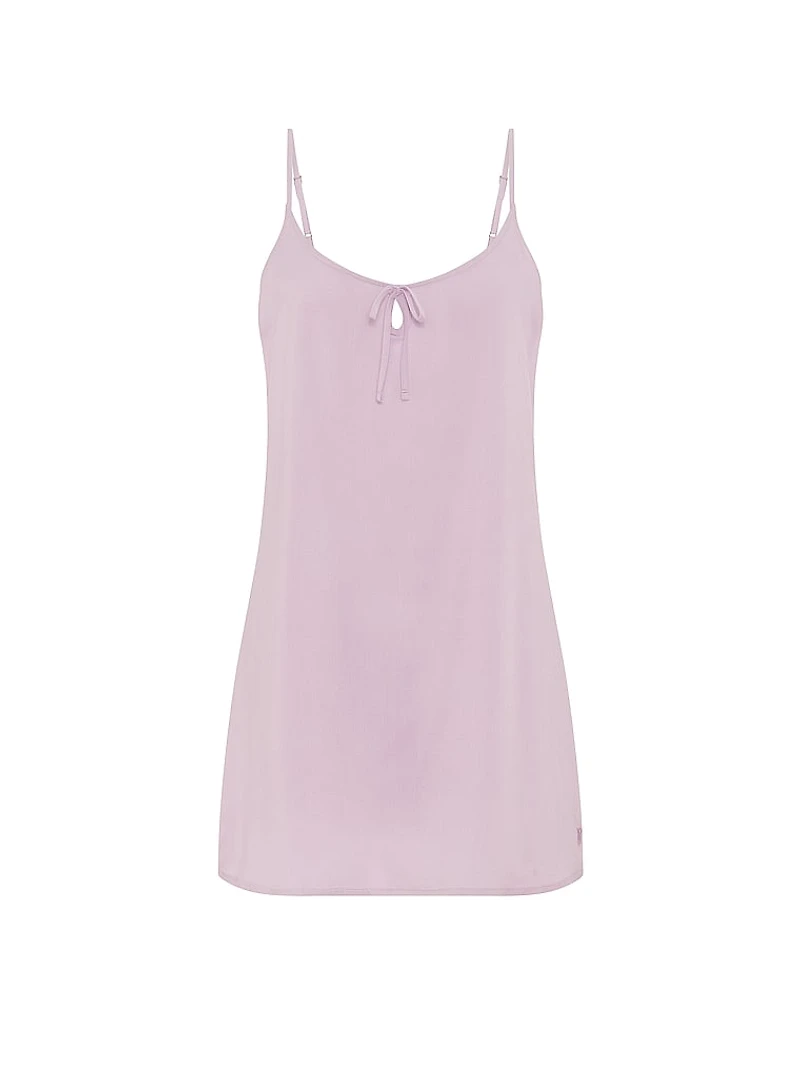 Modal-Cotton Keyhole Slip Dress