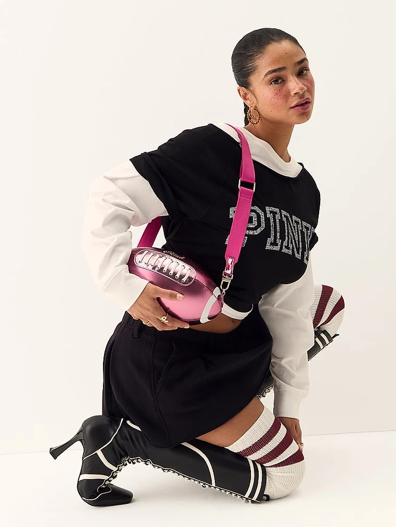 Metallic Football Crossbody Bag