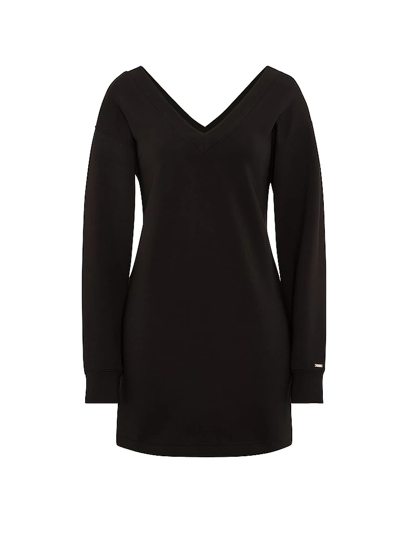 Featherweight Knit V-Neck Long-Sleeve Dress
