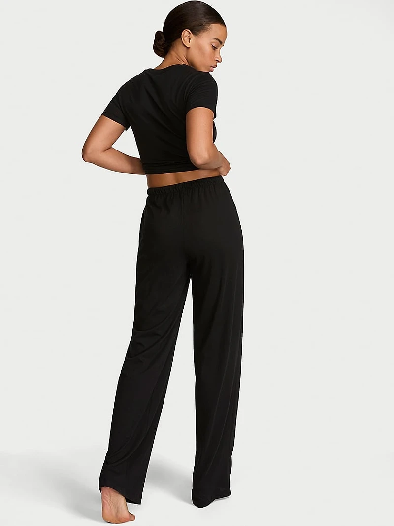 100% Cotton Tee Long Pajama Set