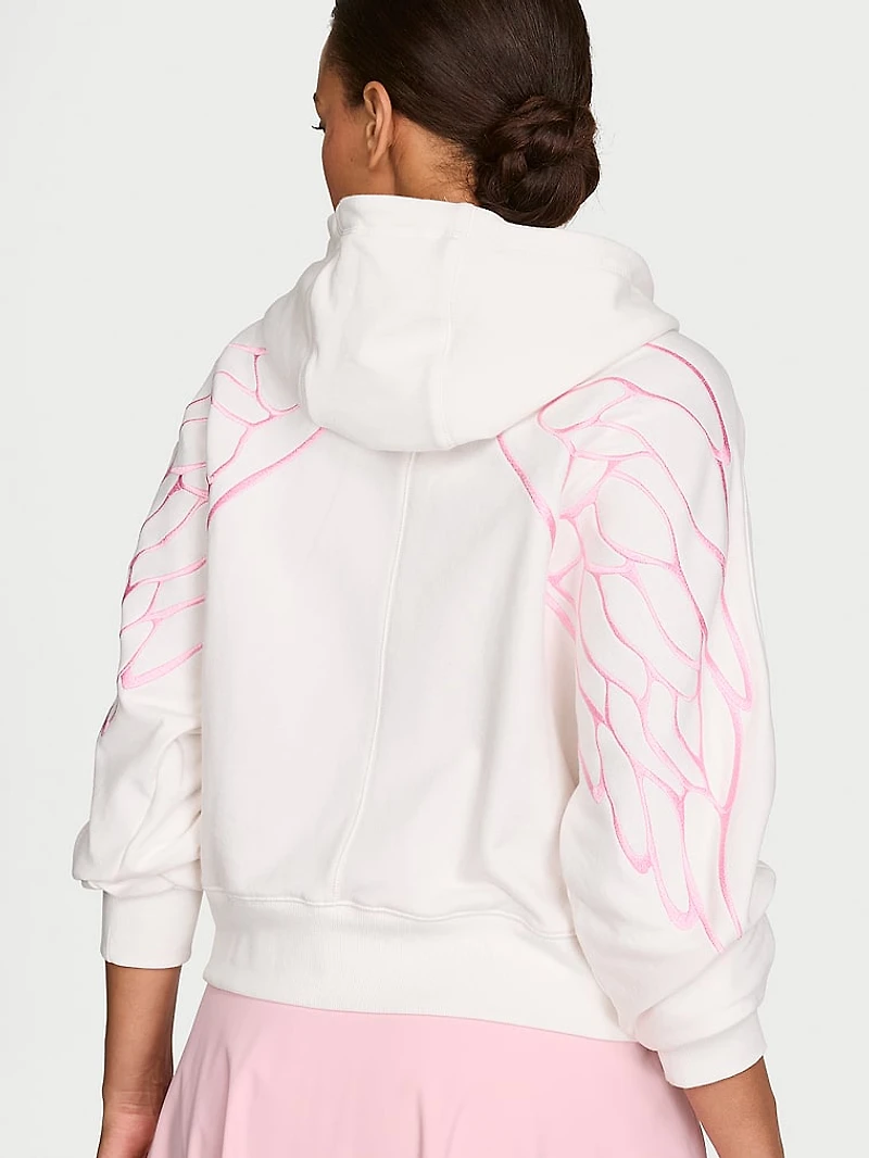 Off-Duty Terry Crop Full-Zip Hoodie