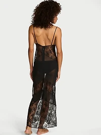 Chiffon & Rose Lace Maxi Slip Dress