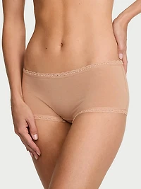 Cotton Lace-Trim Boyshort Panty