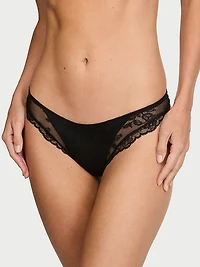 Rose Lace Overlay Thong Panty