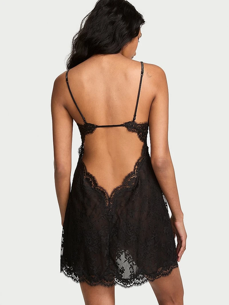 Twinkle Strap Lace Mini Slip Dress