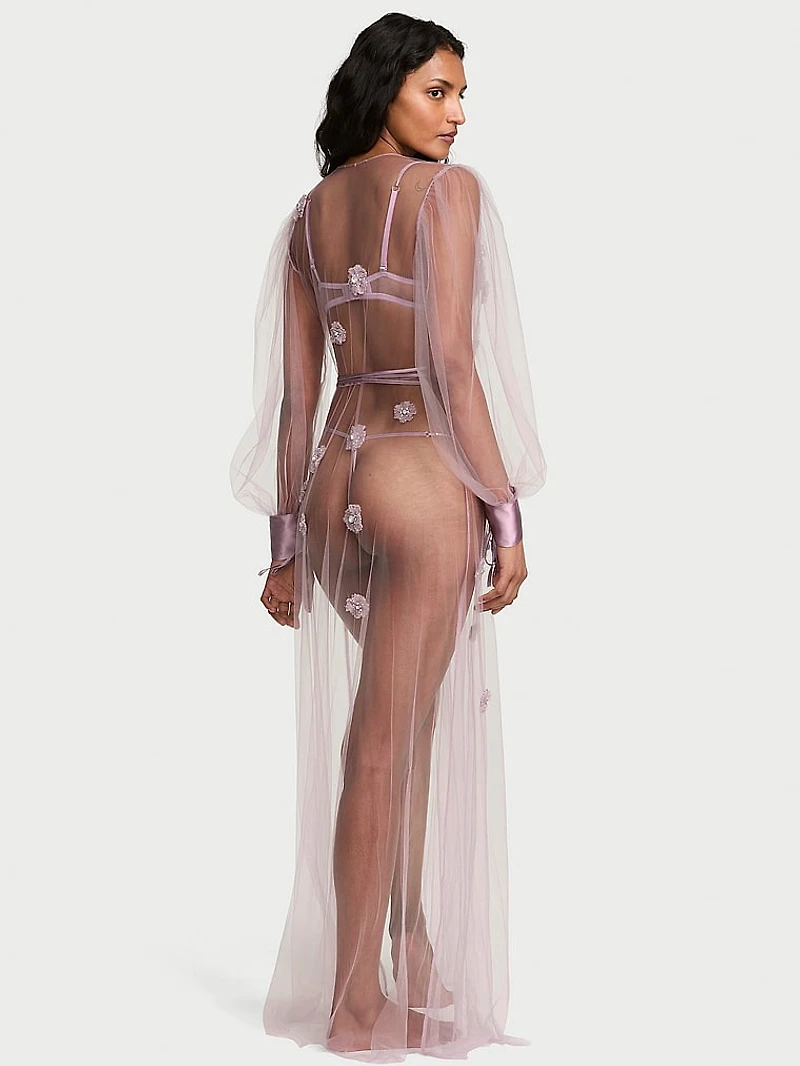 Atelier Victoria's Secret Ethereal Embellished Tulle Long Robe