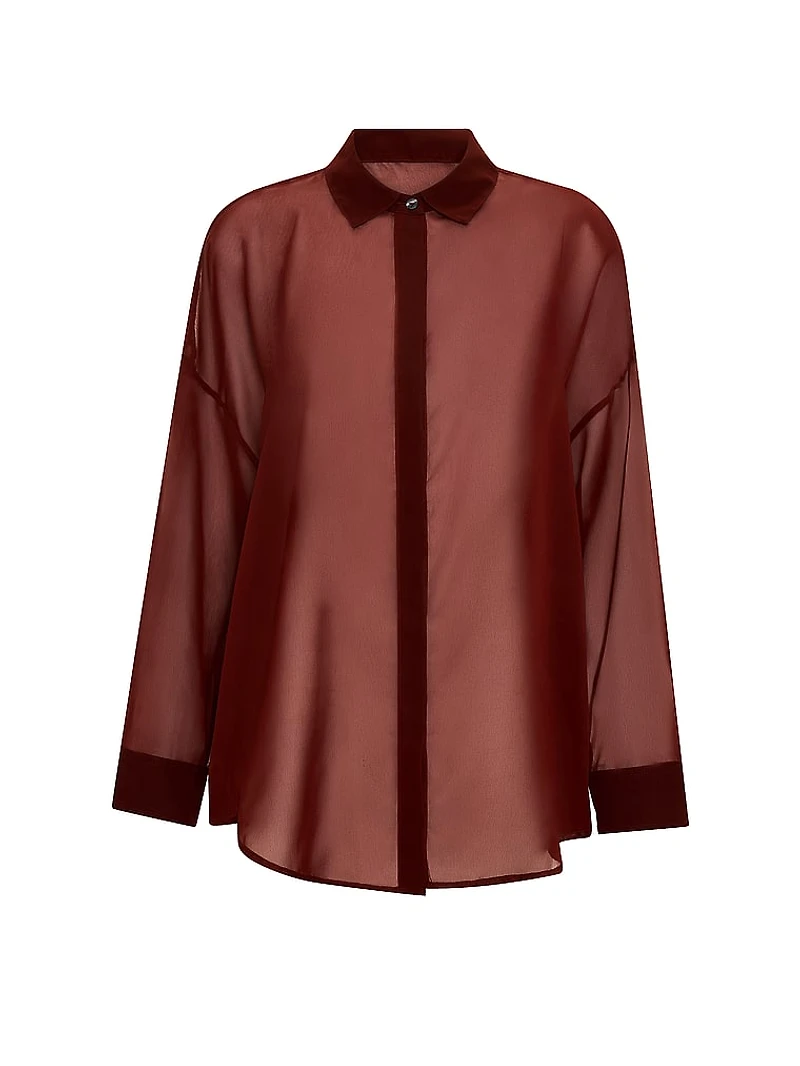 Chiffon Button-Front Shirt
