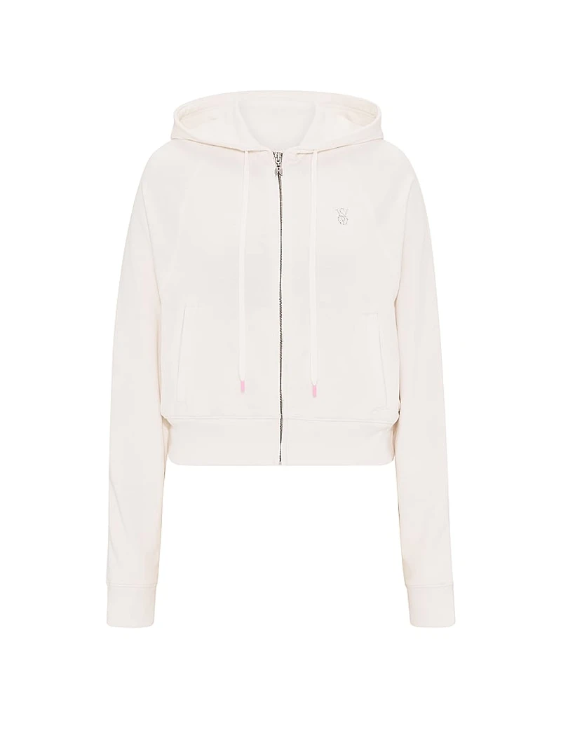 Off-Duty Terry Crop Full-Zip Hoodie