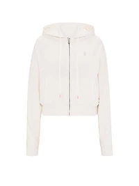Off-Duty Terry Crop Full-Zip Hoodie
