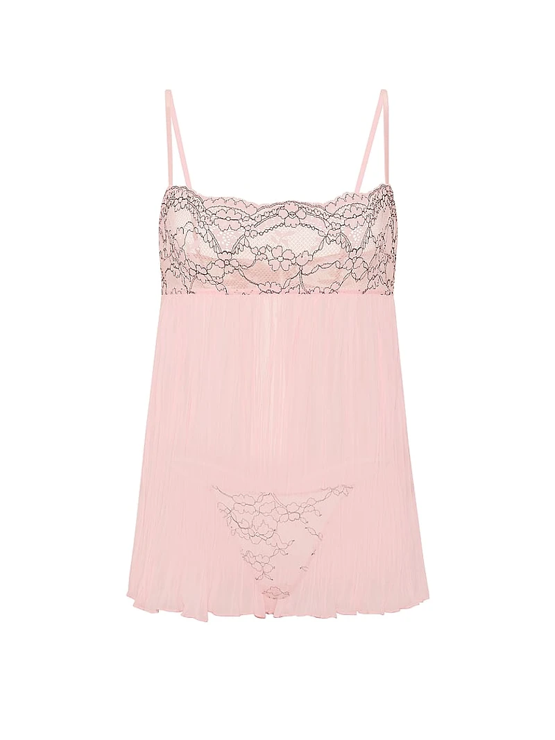 Dare to Dream Lace Pleated Babydoll Set