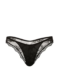 Rose Lace Overlay Thong Panty