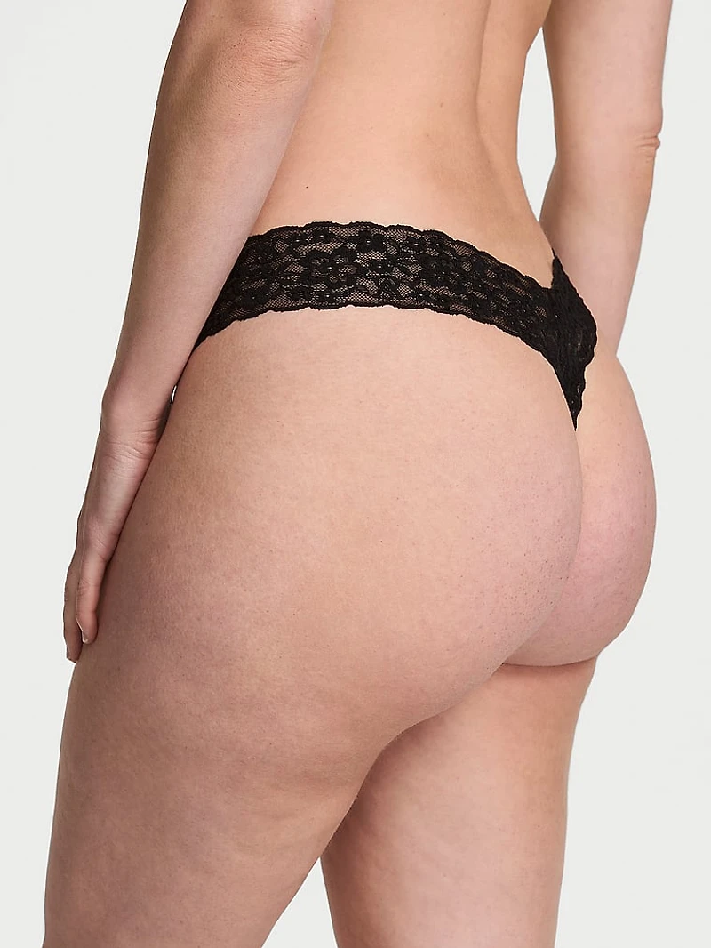 Lace Side Lace-Up Thong Panty