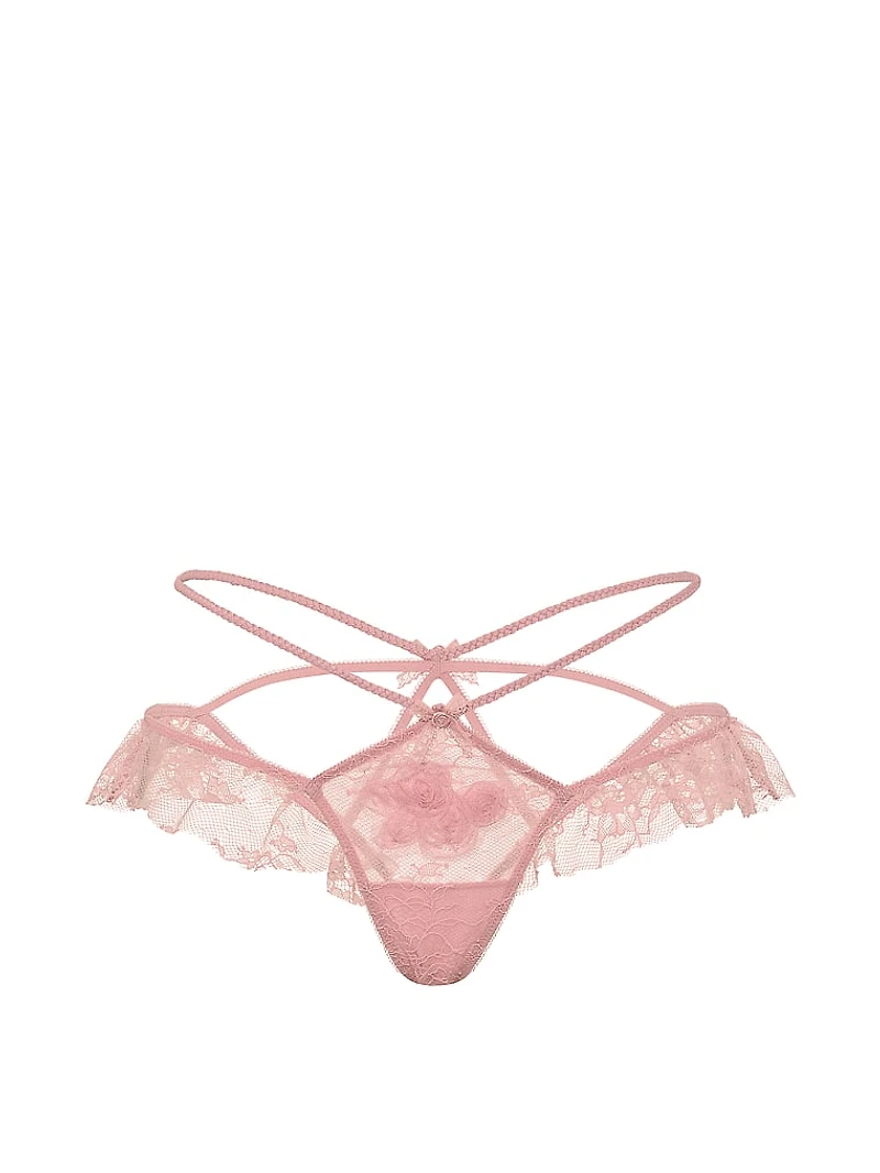 Rosette Reverie Open-Back Flutter Panty