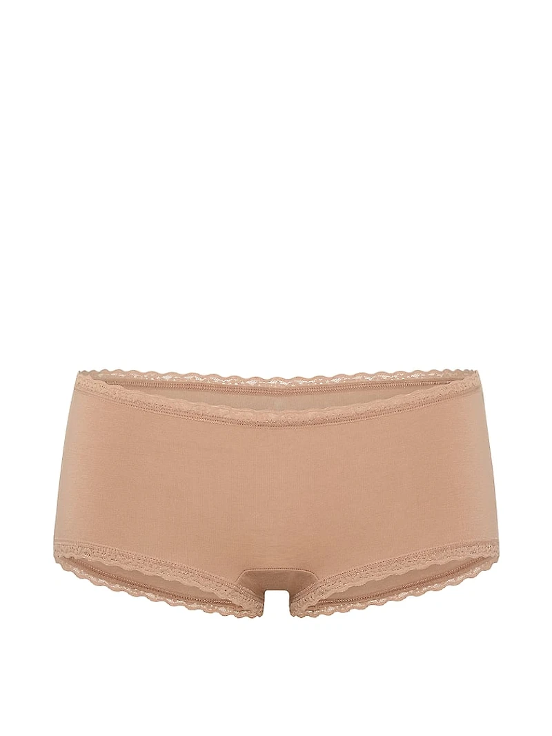 Cotton Lace-Trim Boyshort Panty