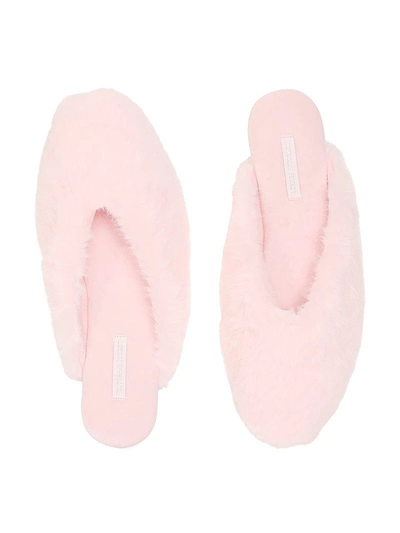 Faux Fur Closed-Toe Mule Slippers
