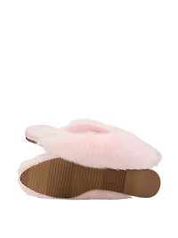 Faux Fur Closed-Toe Mule Slippers