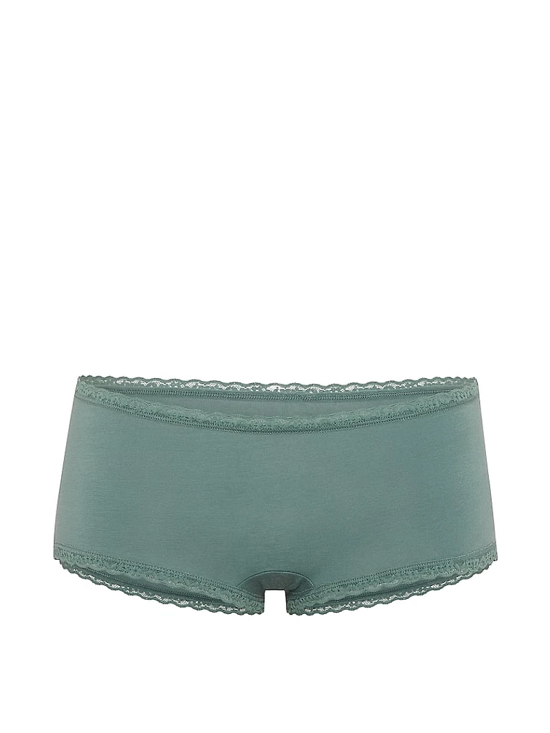 Cotton Lace-Trim Boyshort Panty