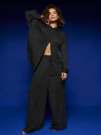 Silky Shine Button-Front Shirt