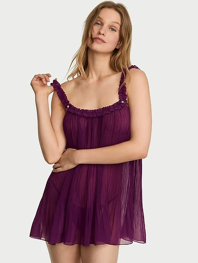 Pleated Ruffle Babydoll Set