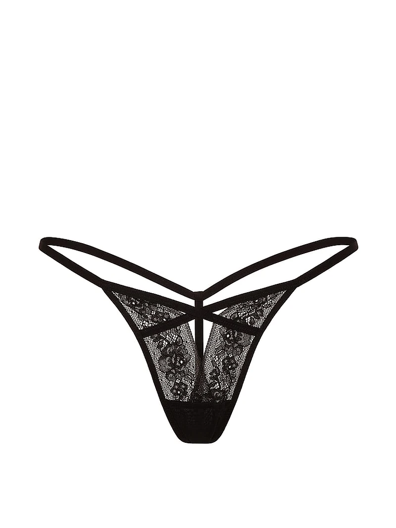 Lace-Trim Adjustable V-String Panty