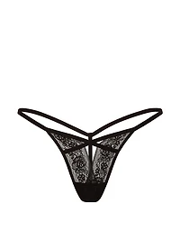 Lace-Trim Adjustable V-String Panty