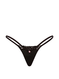 Cotton Lace-Trim Itsy V-String Panty