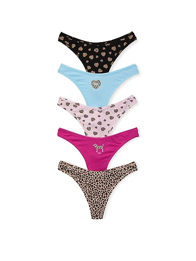 5-Pack Cotton Thong Panties