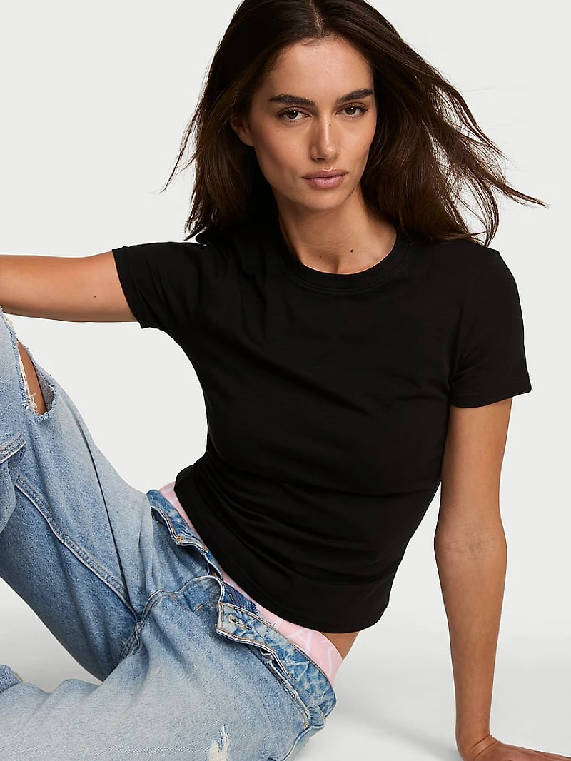 Stretch Cotton Fitted Tee
