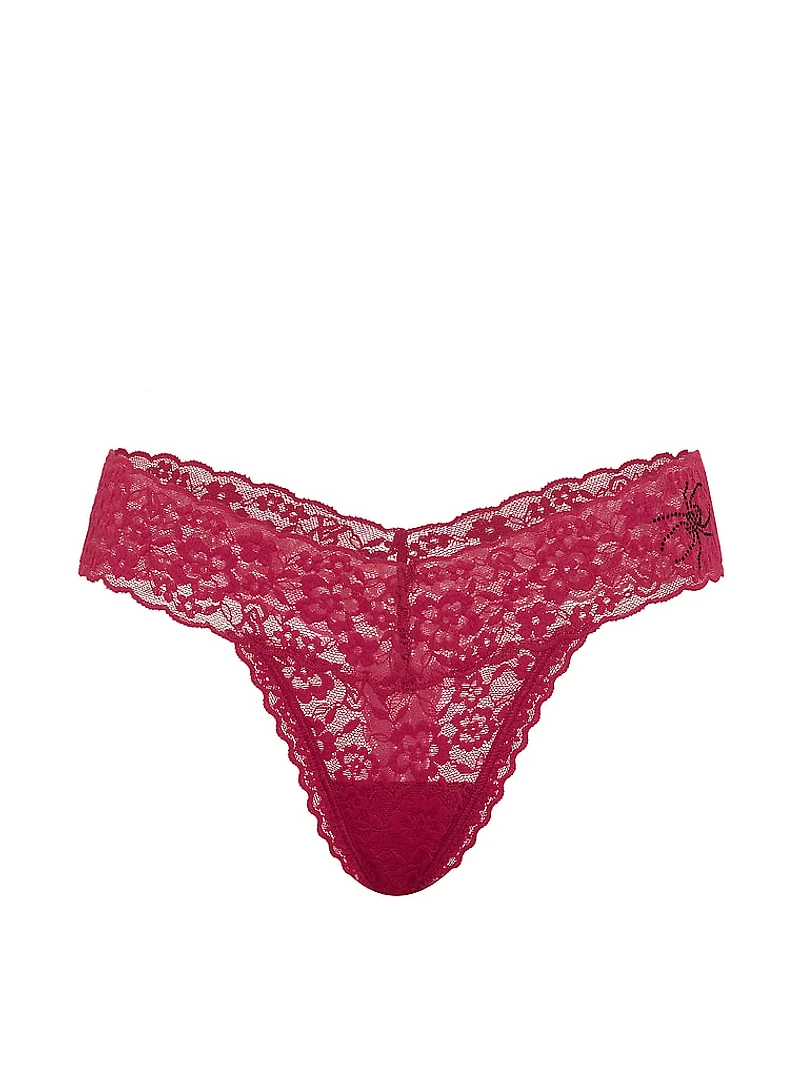 Lace Shimmer Dot Thong Panty