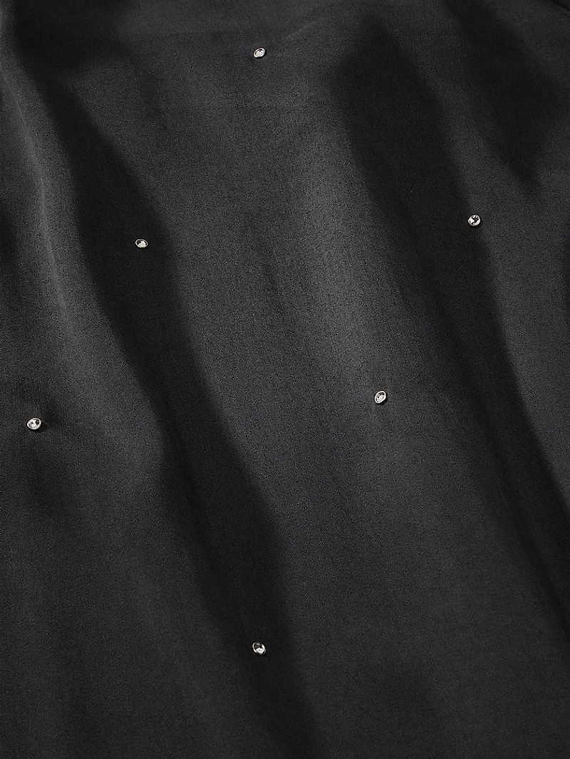 Silky Shine Button-Front Shirt