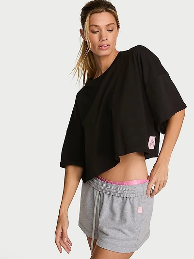 100% Cotton Oversized Crop Tee