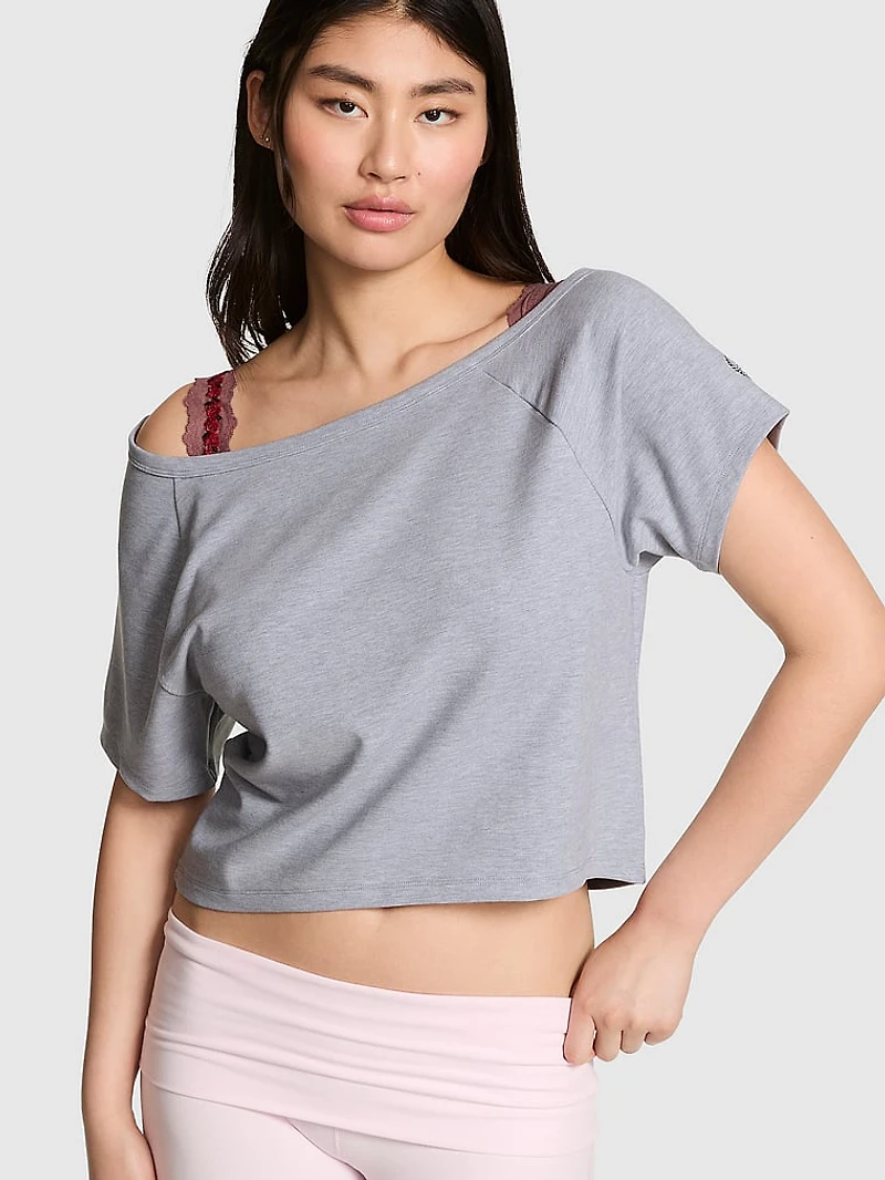 Soft Modal Off-The-Shoulder Boxy Tee