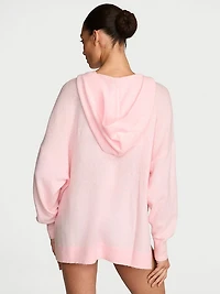 Luxe Knit V-Neck Hoodie Sweater