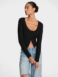 SoSoft™ Modal Lace-Trim Cardigan