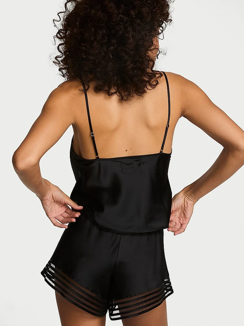 Washable Silk Sheer Stripe Short