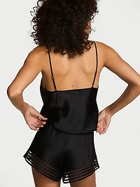 Washable Silk Sheer Stripe Short